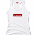 GreenLit Red Box Racerback Tank – White